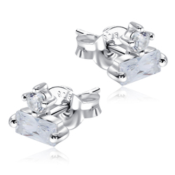 Perfect Designed With CZ Stone Silver Ear Stud STS-5506